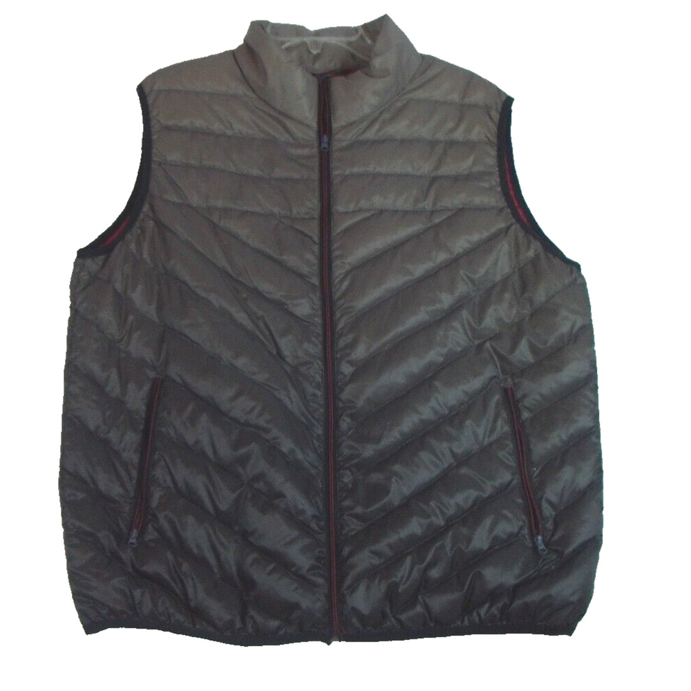 Red Camel Mens Gray Zip Front Polyester‎ Lined Puffer Vest Size XL Pockets